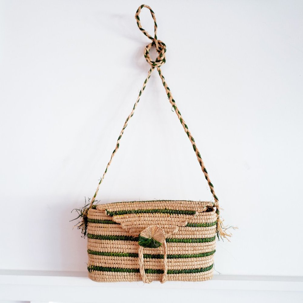 Handmade Moroccan Woven Striped Bag
